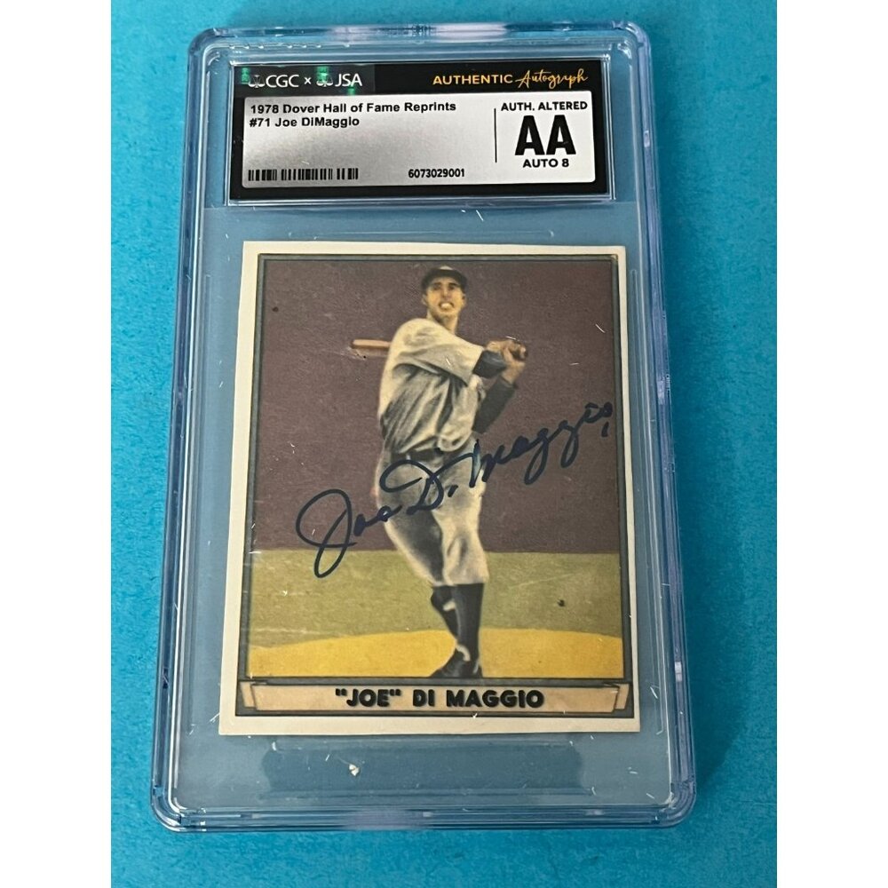 Joe DiMaggio Auto Autographed Signed Card Slabbed CGC JSA Authentic 8 grade